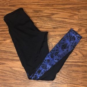 Small Champion black and blue athletic leggings